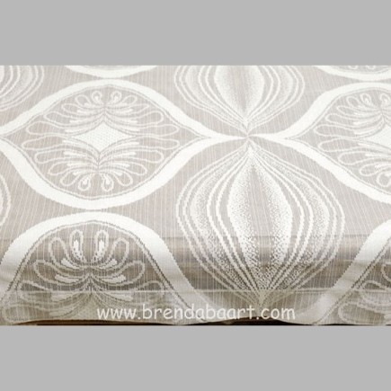 tafelkleed noot en bloem kleur wit 130 x 280 cm