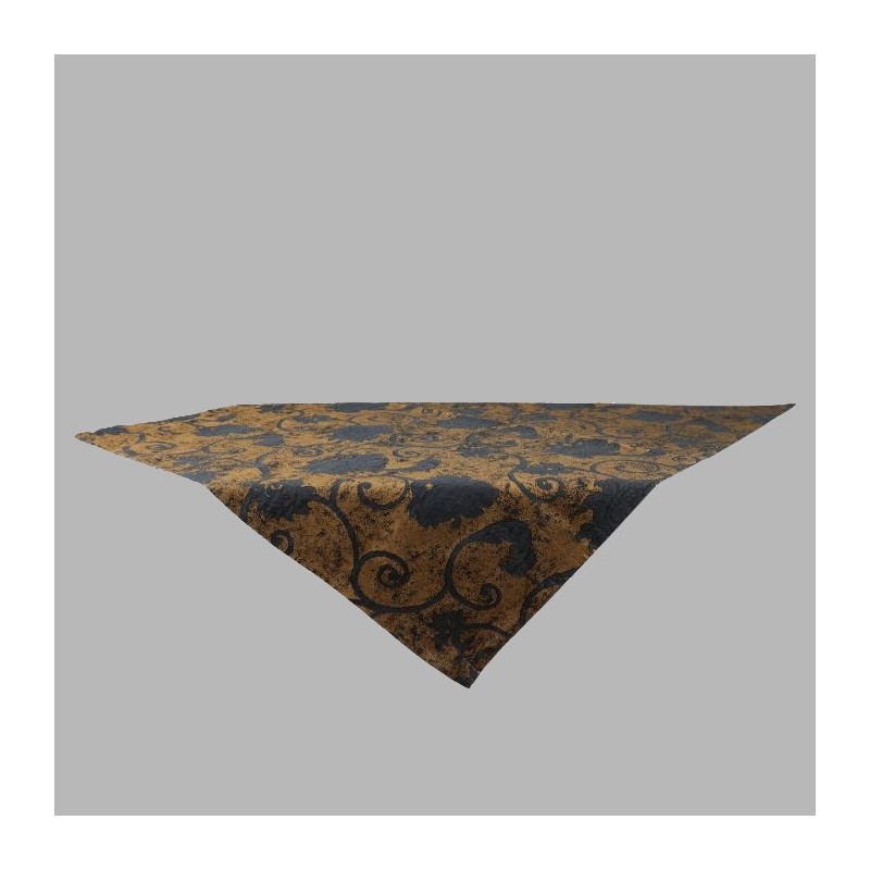 Elegant Rectangular Tablecloth with Black Floral Print – 130 x 100 cm