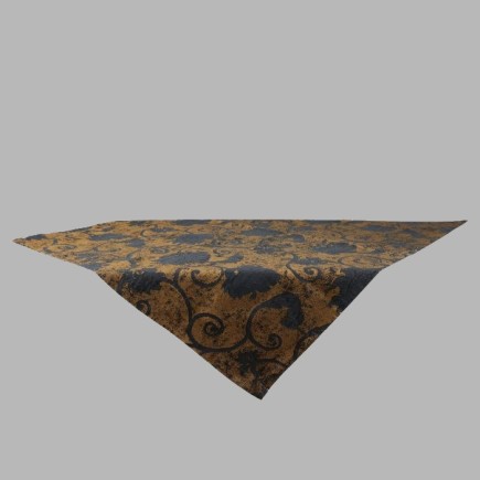 Elegant Rectangular Tablecloth with Black Floral Print – 130 x 100 cm