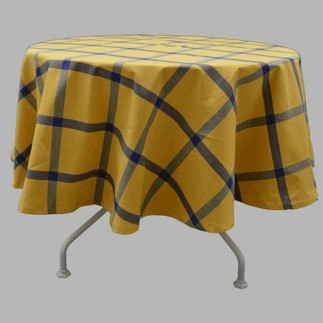 tablecloth round color yellow-blue 180 cm