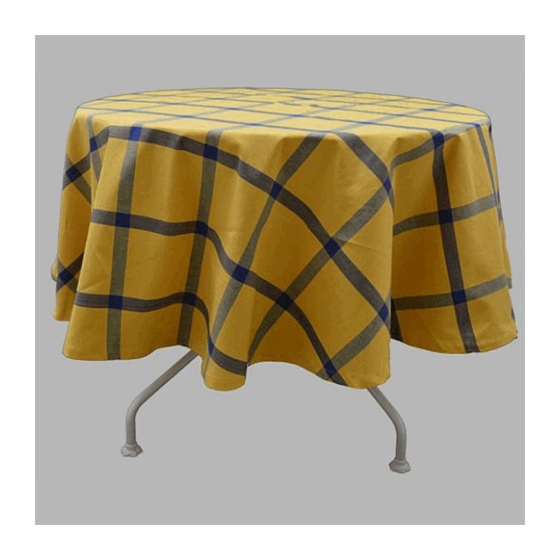 nappe ronde couleur jaune-bleu Dm 180 cm