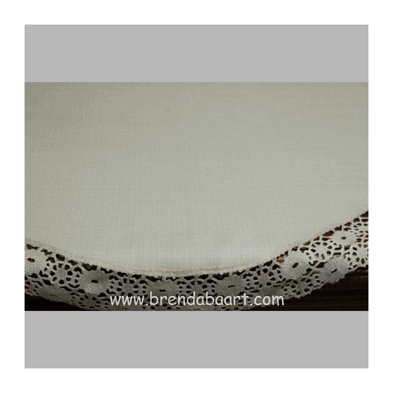 Nappe debby couleur ecru ovale 110 x 150 cm