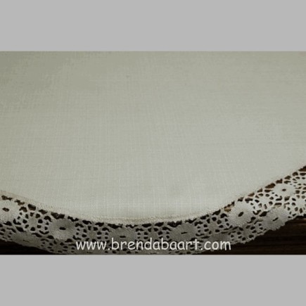 Nappe debby couleur ecru ovale 110 x 150 cm