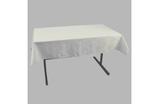 Tablecloth damask flower pattern color white 135 x 150 cm
