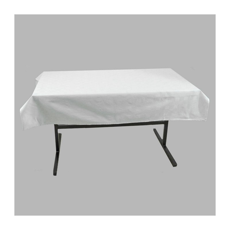 tablecloth damask diamond pattern color white 130 x 240 cm