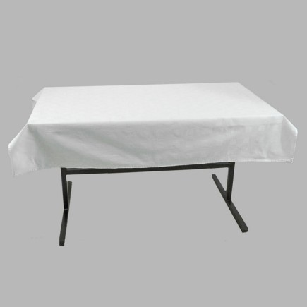 tablecloth damask diamond pattern color white 130 x 240 cm