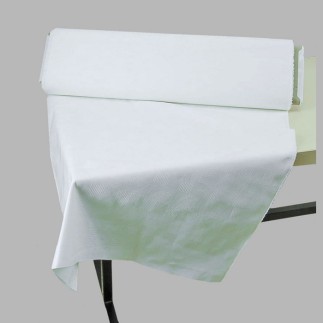 Tissu Damassé Blanc Élégant en Rouleau - Idéal pour Nappes Largeur : 135 cm