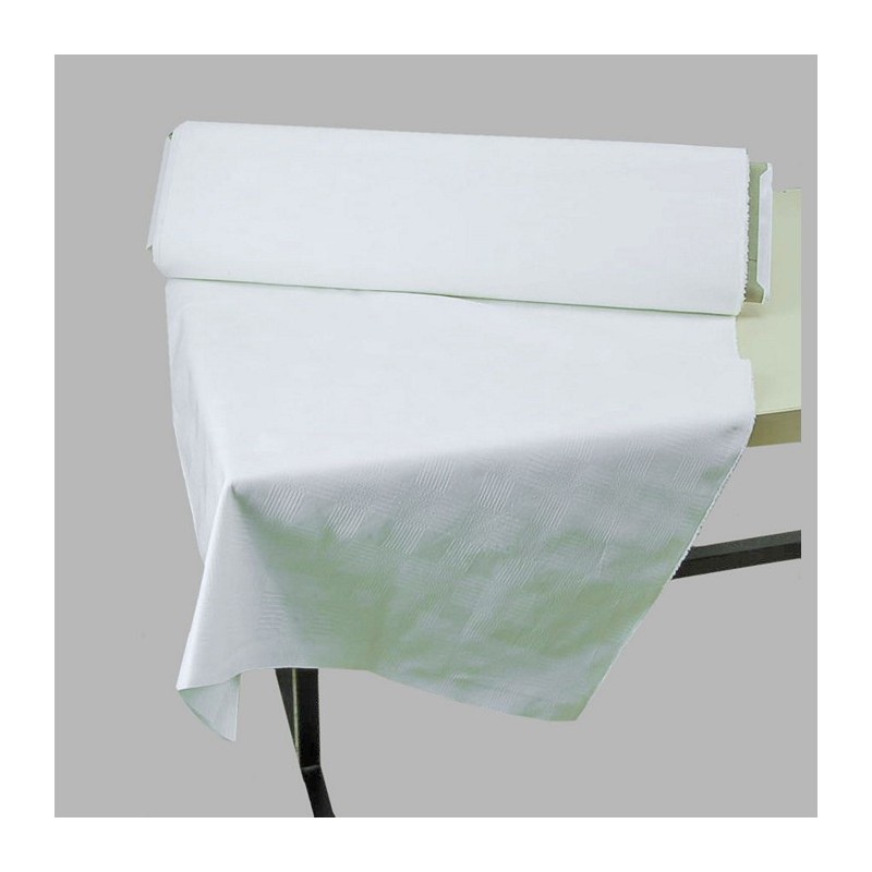 Tissu Damassé Blanc Élégant en Rouleau - Idéal pour Nappes Largeur : 135 cm