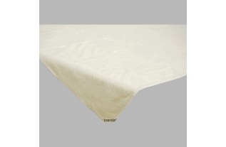 ecru tablecloth or nap with coarse stripes design