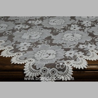 nappe Rosaline couleur blanche-brune 130 x 130 cm