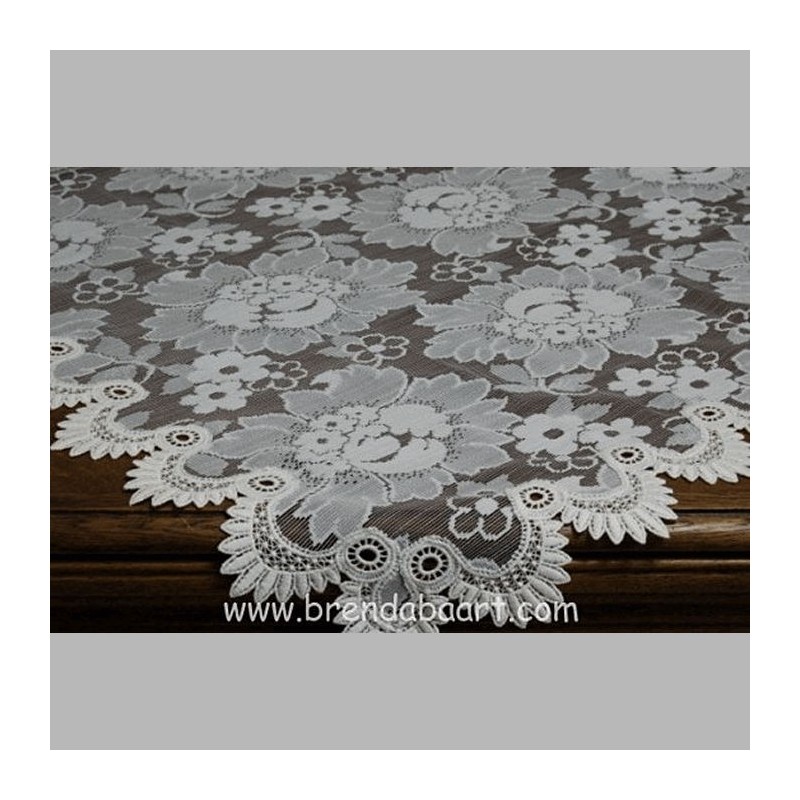 nappe Rosaline couleur blanche-brune 130 x 130 cm