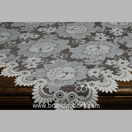 nappe Rosaline couleur blanche-brune 130 x 130 cm