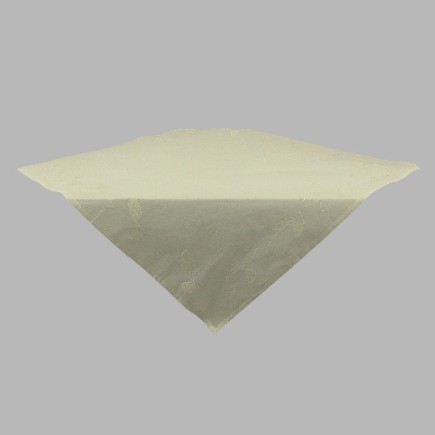 Nappe de Organza couleur old white motif feuilles 90 x 90 cm