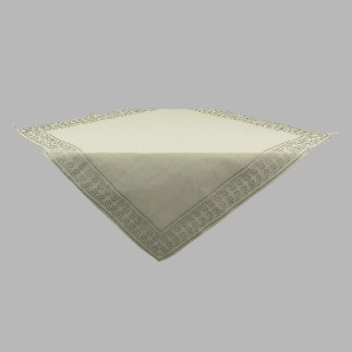 Tablecloth organza color white Silver edge 100 x 100 cm