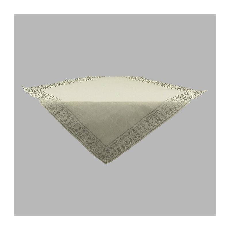 Nappe de Organza couleur blanche bordure argentée 100 x 100 cm