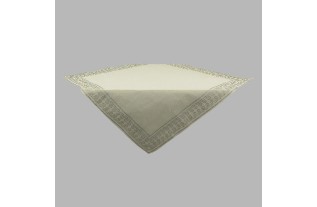 Tablecloth organza color white Silver edge 100 x 100 cm