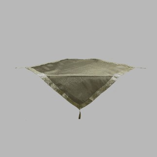 tablecloth organza with silver rim and floss 100 x 100 cm