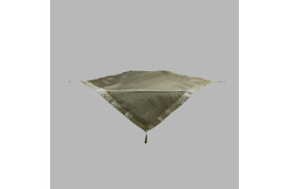 tablecloth organza with silver rim and floss 100 x 100 cm