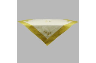 Nappe de organza de olives couleur blanc et jaune 150 x 150 cm