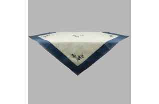 tafelkleed organza met olijven kleur blauw 150 x 150 cm