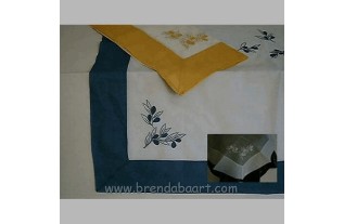 tafelkleed organza met olijven kleur wit 150 x 150 cm