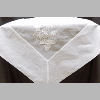 tafelkleed organza met druiven kleur wit 150 x 150 cm