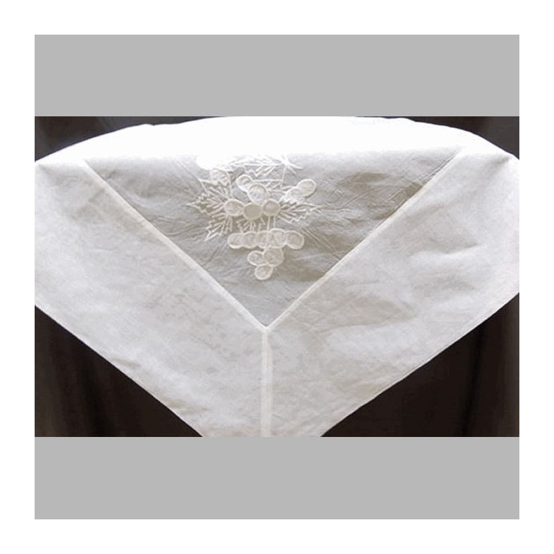 tafelkleed organza met druiven kleur wit 150 x 150 cm