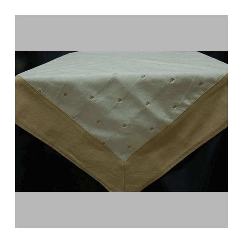 tafelkleed katoen stippen dessin kleur licht bruin 150 x 150 cm