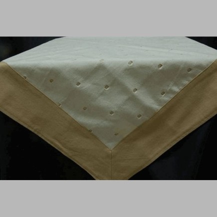 tafelkleed katoen stippen dessin kleur licht bruin 150 x 150 cm