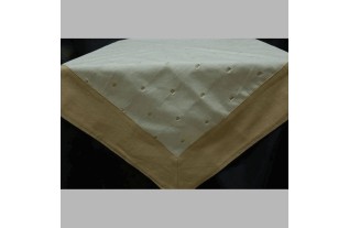 tafelkleed katoen stippen dessin kleur licht bruin 150 x 150 cm