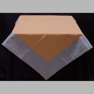 Tafelkleed katoen 90 x 90 cm kleur lichtblauw geel