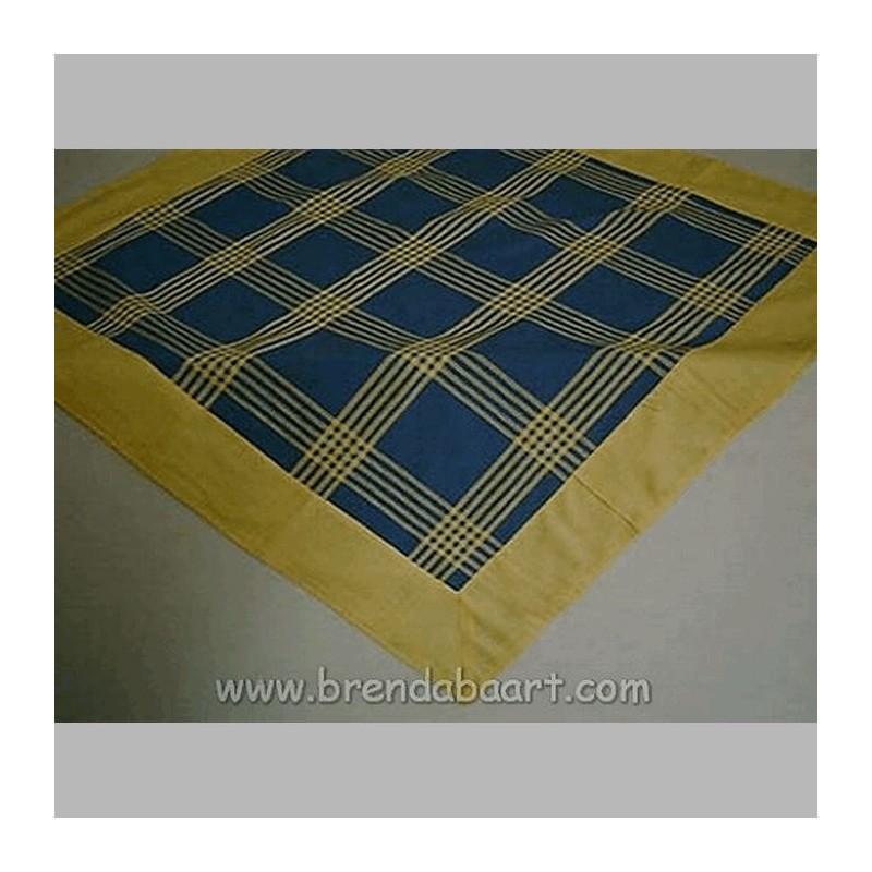 Tafelkleed 90 x 90cm kleur blauw geel