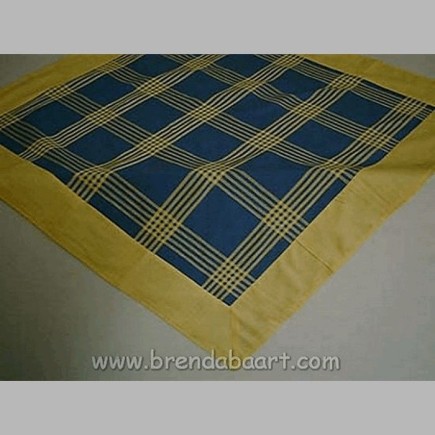 Tafelkleed 90 x 90cm kleur blauw geel