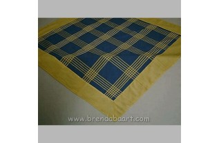 Tafelkleed 90 x 90cm kleur blauw geel