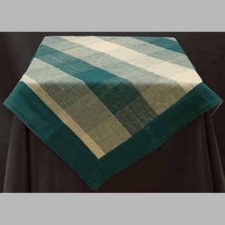 Coton nappe 90 x 90 cm couleur vert-crème