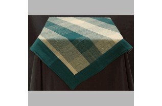 Coton nappe 90 x 90 cm couleur vert-crème