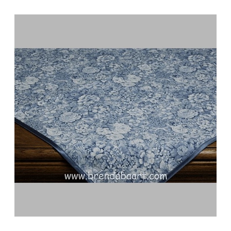 Tafelkleed bloemen kleur blauw 140 x 140 cm