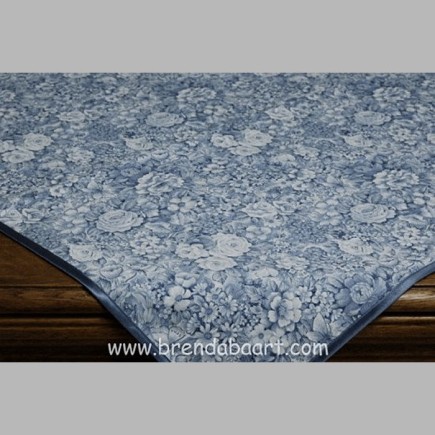 Tafelkleed bloemen kleur blauw 140 x 140 cm