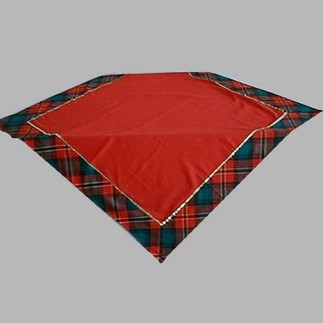 tafelkleed Schots dessin kleur rood 90 x 90 cm