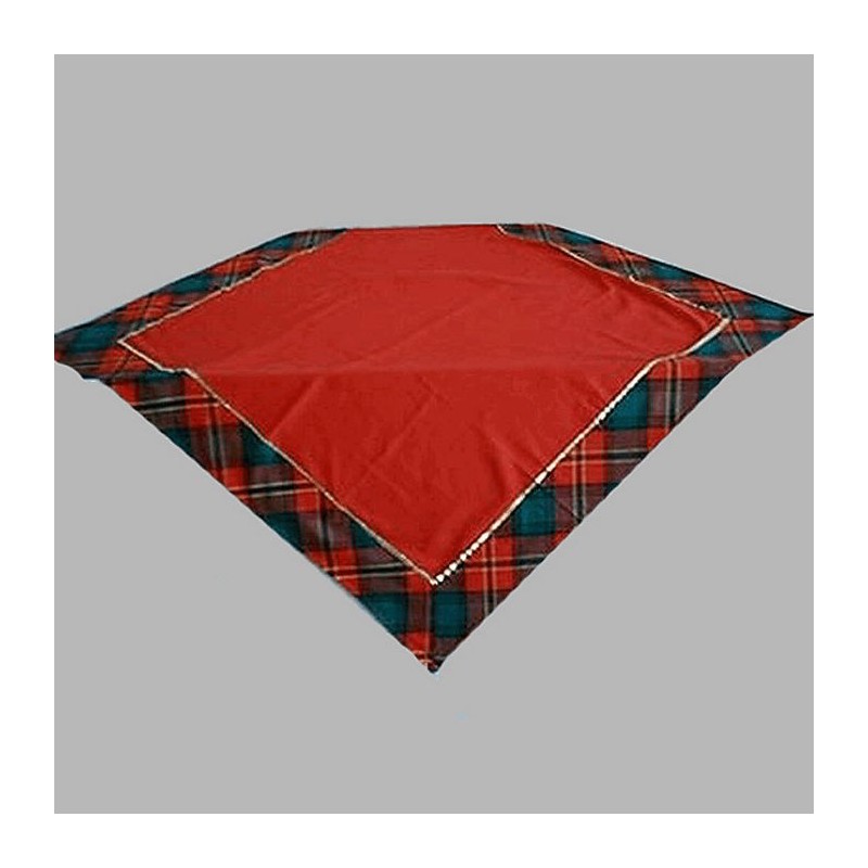 tafelkleed Schots dessin kleur rood 90 x 90 cm