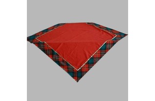 tafelkleed Schots dessin kleur rood 90 x 90 cm