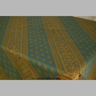 Nappe couleur vert-or 135 x 135 cm