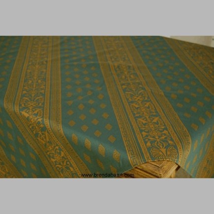 Nappe couleur vert-or 135 x 135 cm