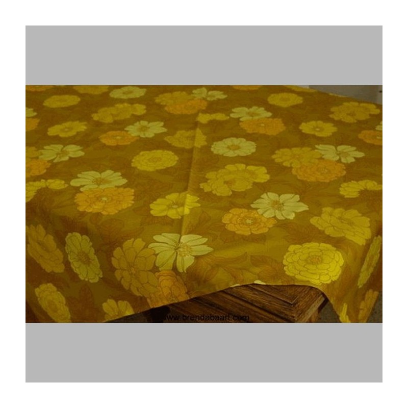 tablecloth retro color yellow-orange-brown 105 x 105 cm