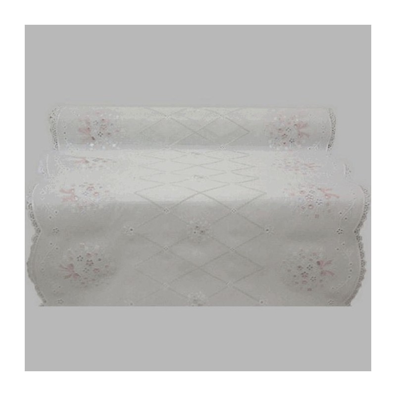 table runner plastic white and pink width 40 cm