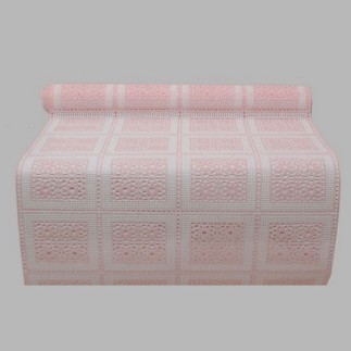 chemin de table en plastique blanc et rose largeur 40 cm