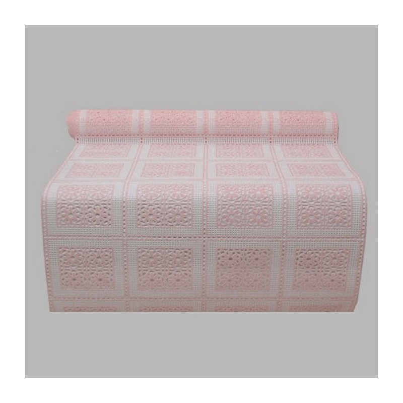 table runner plastic white and rose width 40 cm