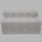 Table runner plastic white with pink roses width 50 cm
