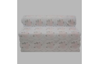 Tafelloper plastic wit met rode rozen breedte 50 cm