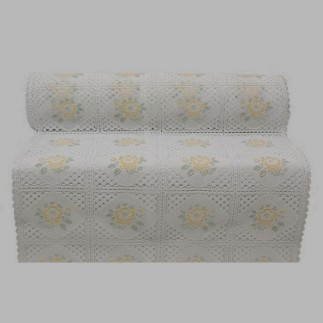 chemin de table plastique fleur d'été jaune largeur 40 cm